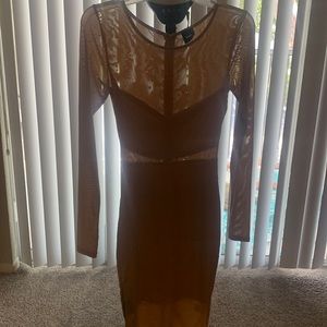 Womens sheer nude dress